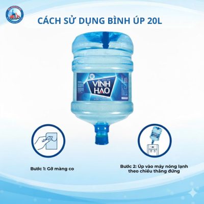 Nước khoáng Vĩnh Hảo 20L 4 Cách sử dụng bình Vĩnh Hảo úp 20L