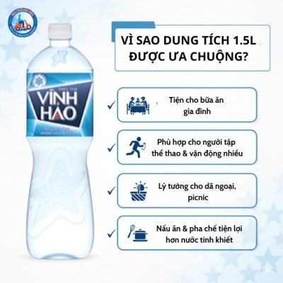 Nước Khoáng Vĩnh Hảo 1.5L thùng 12 chai 1 Vì sao dung tích 1.5L được ưa chuộng