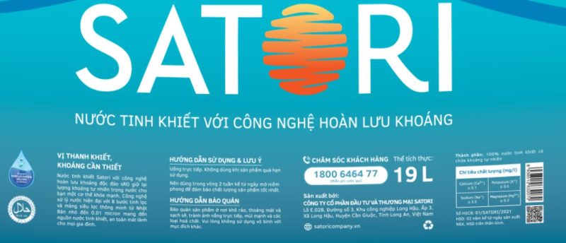 Nước Tinh Khiết Satori 19L (Bình Úp & Vòi) 1 hàm lượng khoáng chất cân bằng của satori