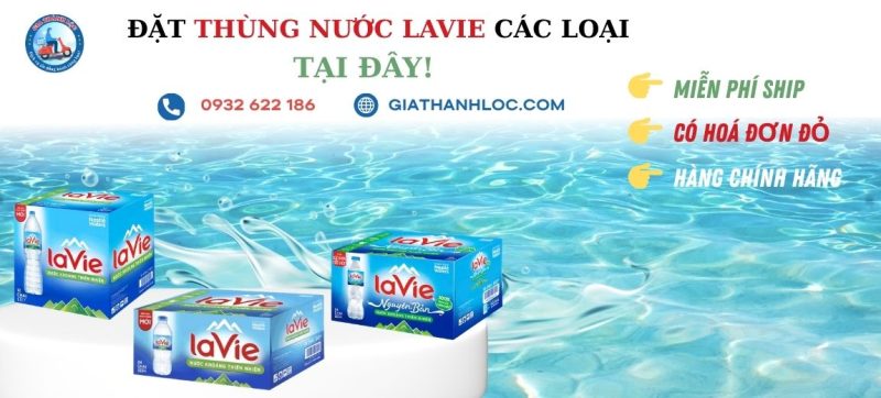 Thùng Nước Uống Đóng Chai (350ml – 500ml – 1.5L – 5L) 3 Thùng nước Lavie các loại tại Gia Thành Lộc