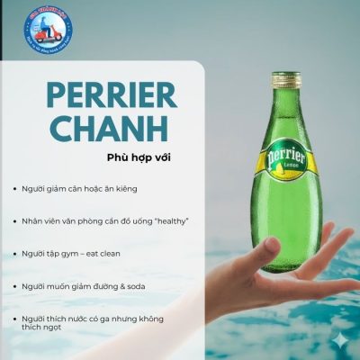 Nước Khoáng Perrier Vị Chanh (Lemon) 330ml 3 Perrier Chanh Phù Hợp Với