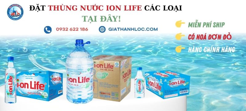 Thùng Nước Uống Đóng Chai (350ml – 500ml – 1.5L – 5L) 5 Thùng nước Ionlife các loại