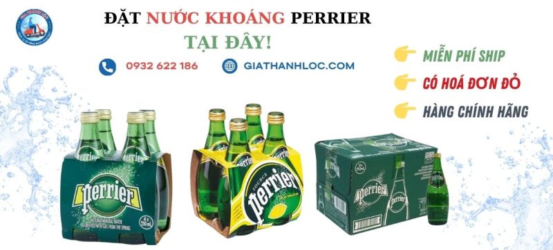 Nước Khoáng Perrier Vị Chanh (Lemon) 330ml 4 Banner Nước Perrier 330ml chanh