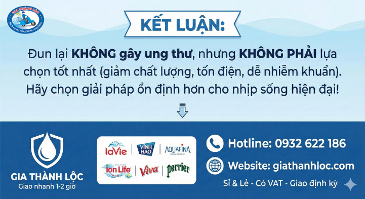 Nước Đun Sôi Lại Có Gây Ung Thư Không? Sự Thật Từ Chuyên Gia 5 Đại lý giao nước uống Gia Thành Lộc chính hãng Lavie Vĩnh Hảo Aquafina giao nhanh tận nhà